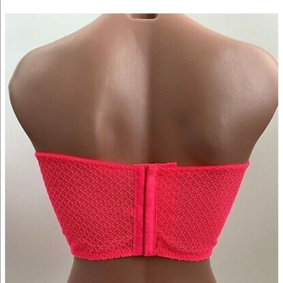 💕Victoria's Secret Dream Angels Lace Bustier Corset Bra  Neon Pink NWT - Picture 7 of 9